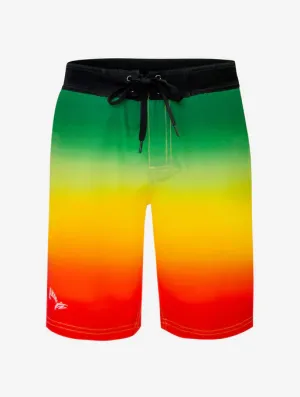 BOB MARLIN GEAR Men's Board Short Rasta Flag (Size 36) - Green/Yellow/Red
