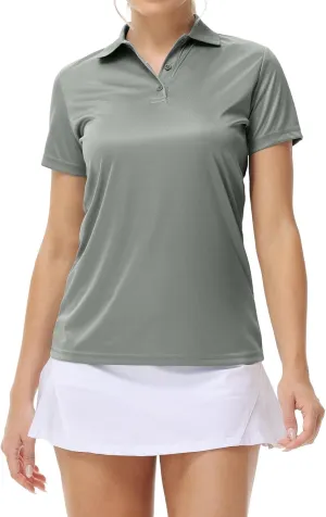 Corna Women's Golf Polo Shirts Collared Short Sleeve Tennis Tops Dry Fit Moisture Wicking Sun Protection T-Shirt UPF 50 