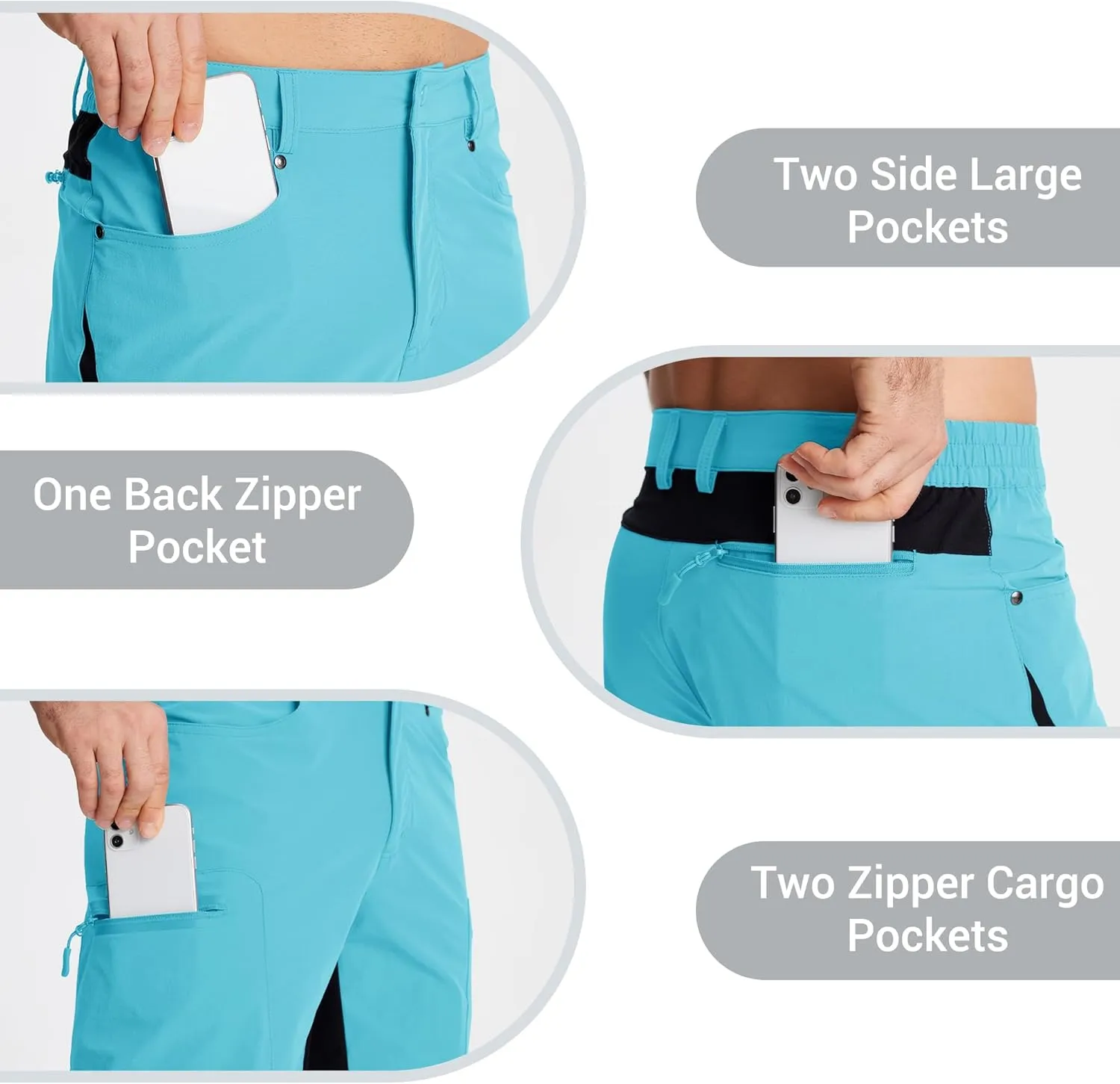 CRYSULLY Men's Hiking Cargo Shorts Outdoor Summer Lightweight Quick Dry Casual Shorts with 5 Pocket