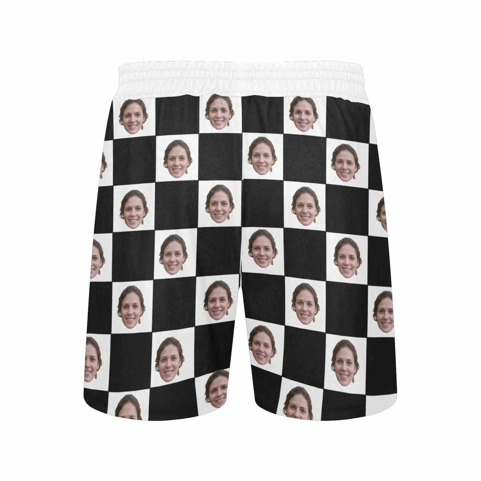 Design Your Own Swim Trunks with Custom Face Print Splice Men's Quick Dry Swim Shorts for Vacation