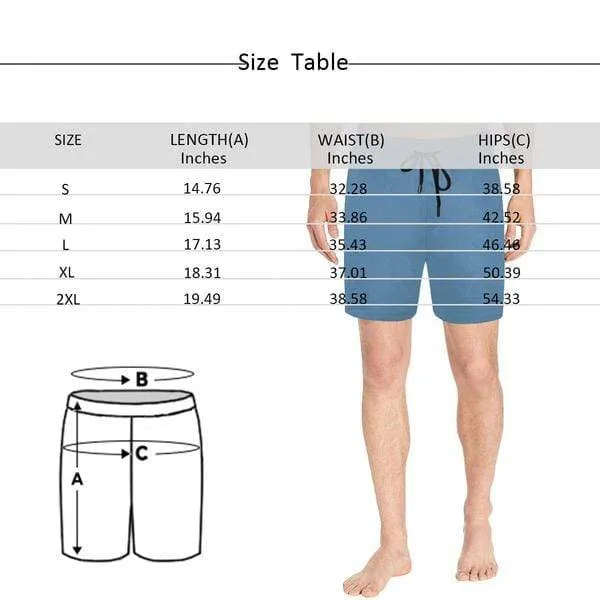 Design Your Own Swim Trunks with Custom Face Print Splice Men's Quick Dry Swim Shorts for Vacation