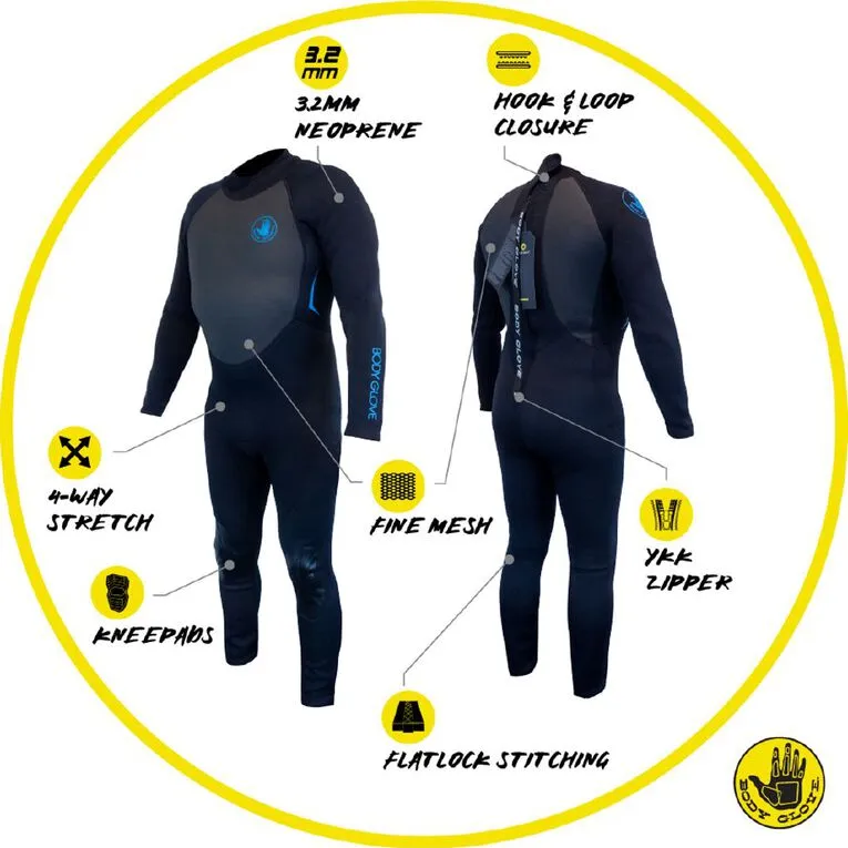 Diving Body Glove Men's Full Suit Black/Blue Large