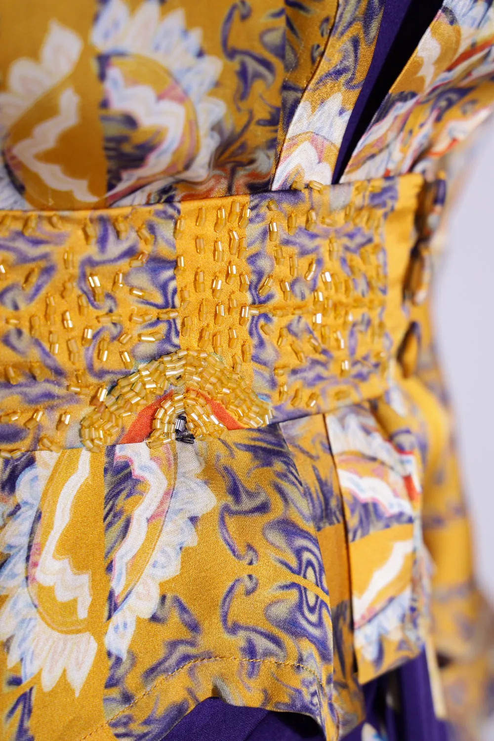 Hand Draped Gown With Kimono Shirt