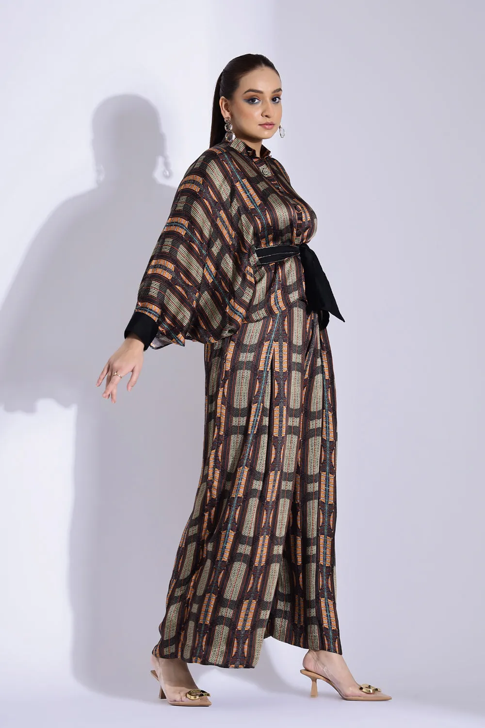 Kimono Shirt And Pleated Pants