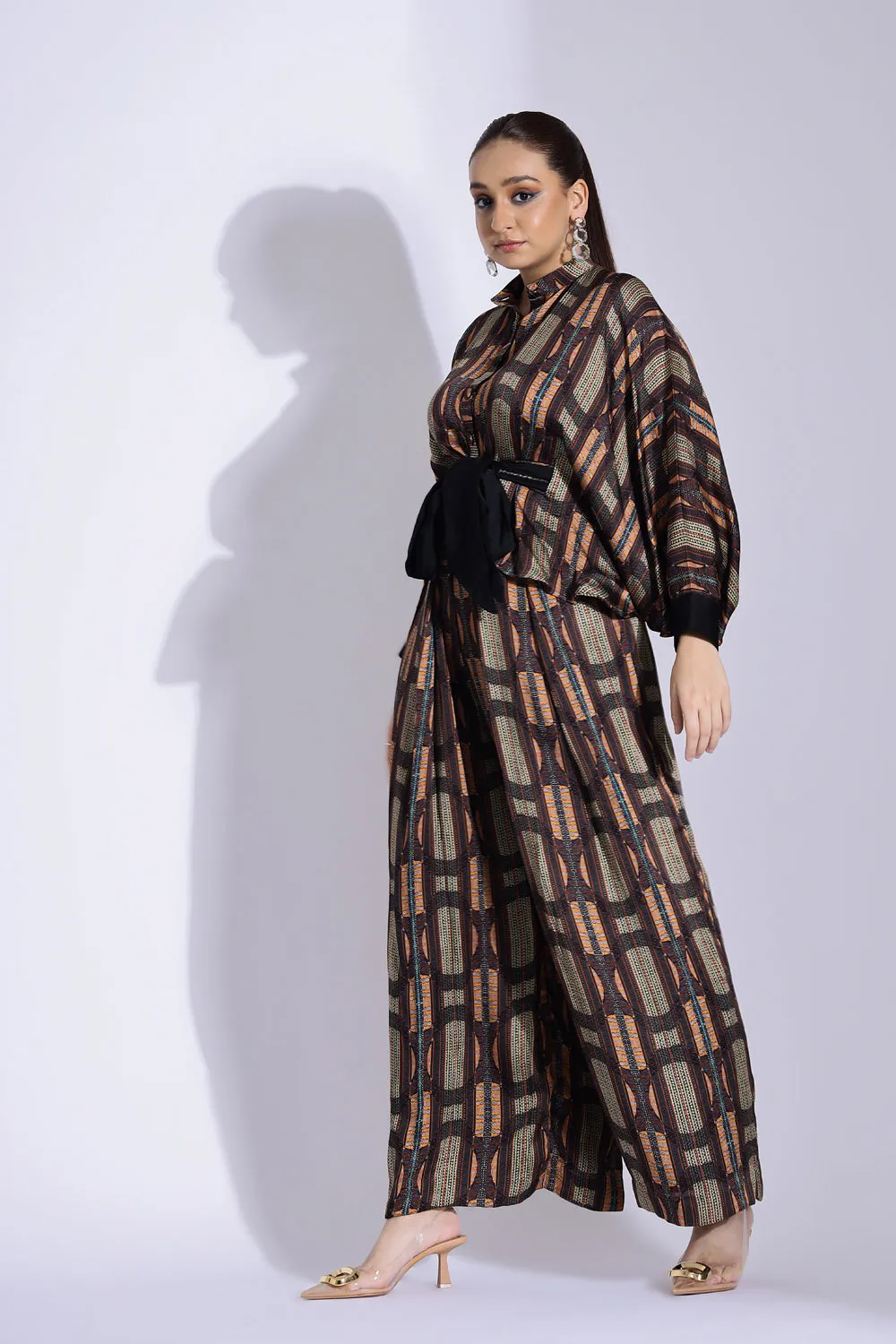 Kimono Shirt And Pleated Pants