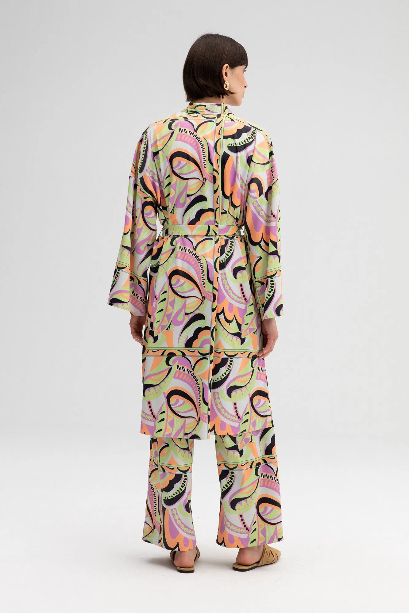 KIMONO TROUSERS SATIN SET