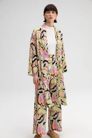 KIMONO TROUSERS SATIN SET