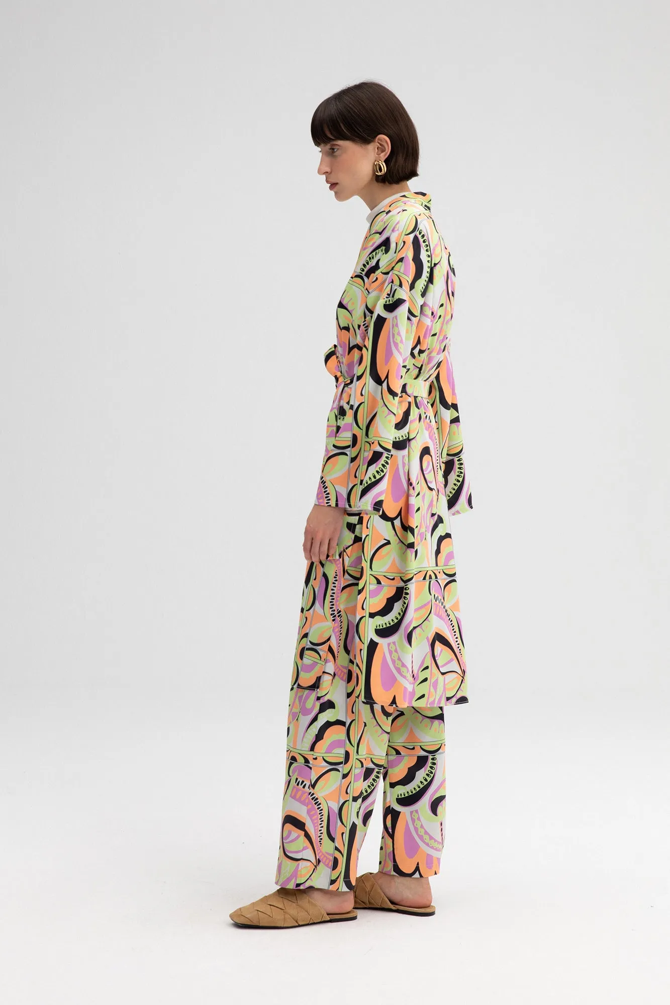 KIMONO TROUSERS SATIN SET