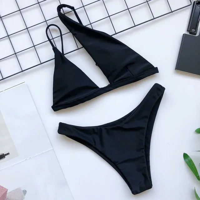 ladies swim wear bikini womens bikini set tankini two piece set bathing suit 2021 white sling top beachwear swimsuit thong women