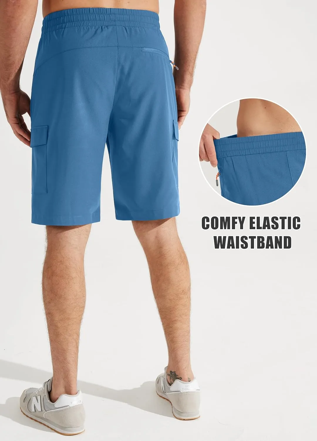 Libin Men's Hiking Cargo Shorts Lightweight Quick Dry Athletic Casual Shorts for Golf Outdoor Active Zipper Pockets