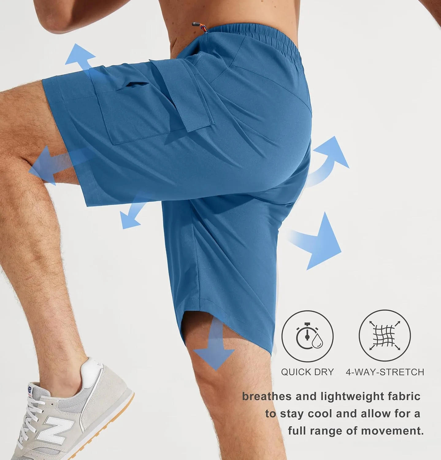 Libin Men's Hiking Cargo Shorts Lightweight Quick Dry Athletic Casual Shorts for Golf Outdoor Active Zipper Pockets