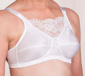 Mastectomy Bra 'Jessica Lace Camisole' White or Nude