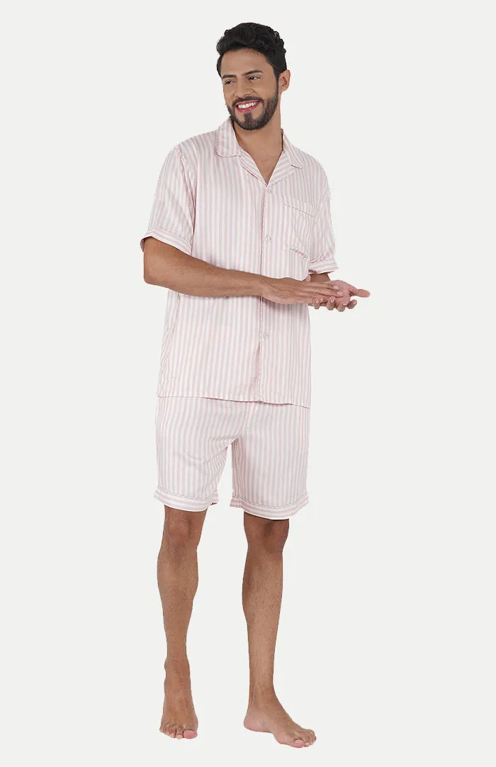 MI AMOUR | PINK STRIPES CO-ORD SET | LOUNGEWEAR SET