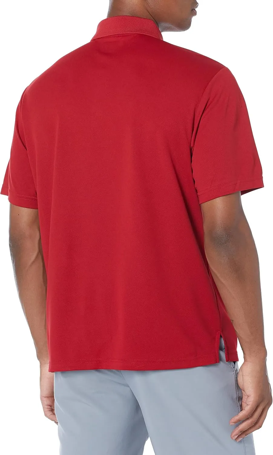PGA TOUR Men's Airflux Solid Mesh Short Sleeve Golf Polo Shirt