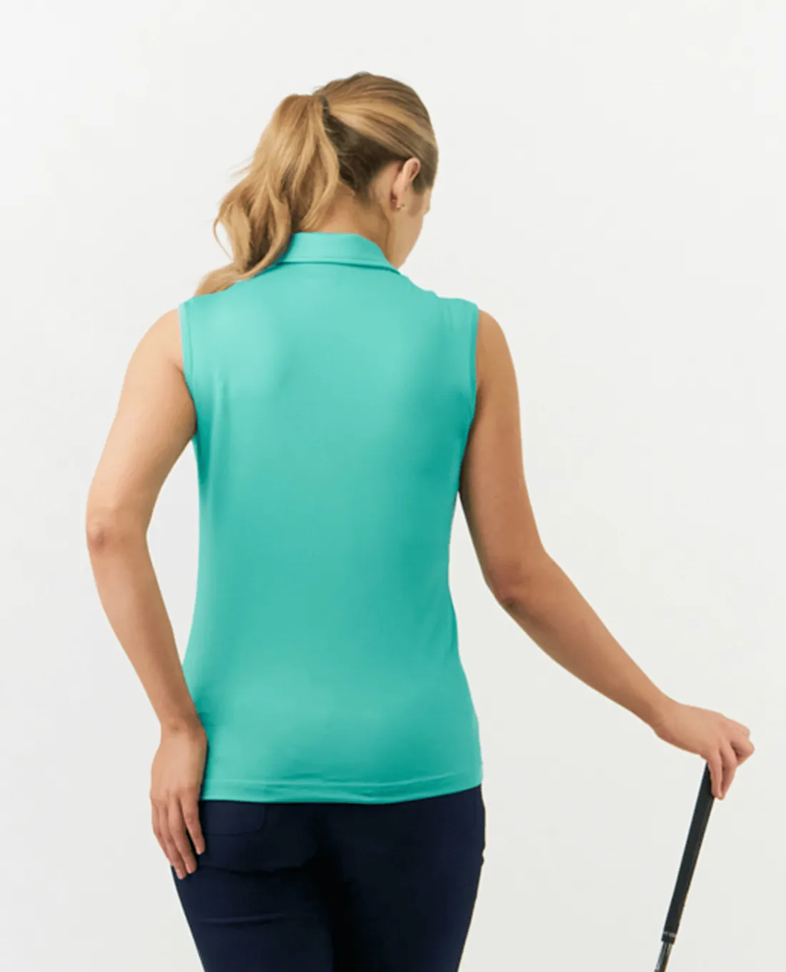 PURE GOLF Thrive Sleeveless Polo 011 Ocean