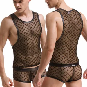 Rhombic Mesh Top   Boxer Briefs