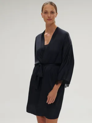 Satin Secrets Long Kimono - Full Moon
