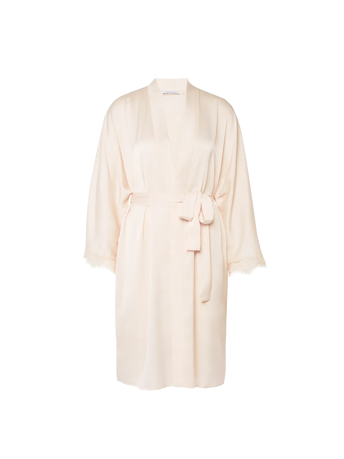 Satin Secrets Long Kimono - Sakura Pink