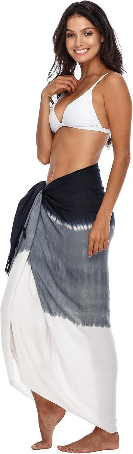 SHU-SHI Sarong Wraps For Women Beach Cover Up Skirt Swimsuit Wrap Pareo Coverups Ombre Tie Dye
