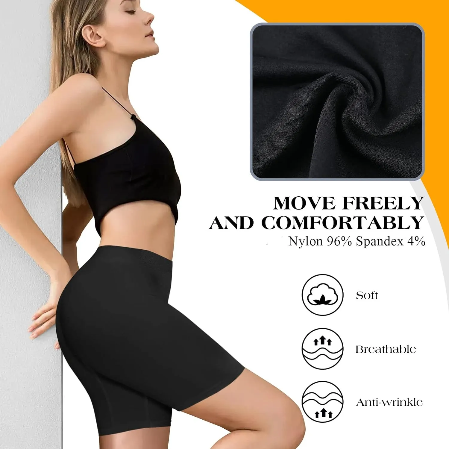 Slip Shorts for Women Under Dresses, Seamless Anti Chafing Shorts Summer, Biker Shorts for Women