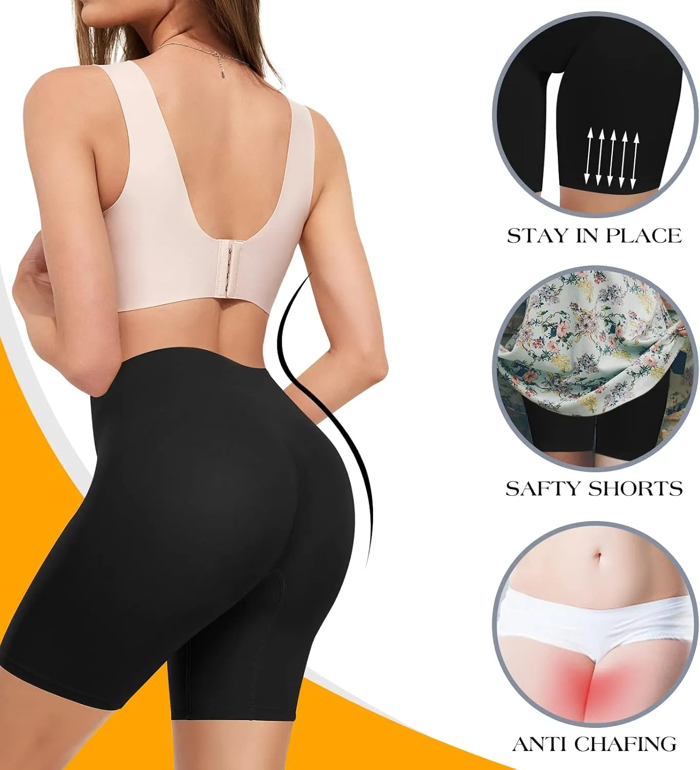 Slip Shorts for Women Under Dresses, Seamless Anti Chafing Shorts Summer, Biker Shorts for Women
