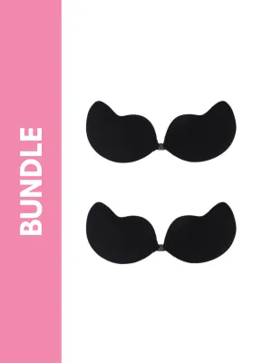 Ultimate Silicone Reusable Adhesive Winged Enhancer Bundle Pack in Black (2 Pack)