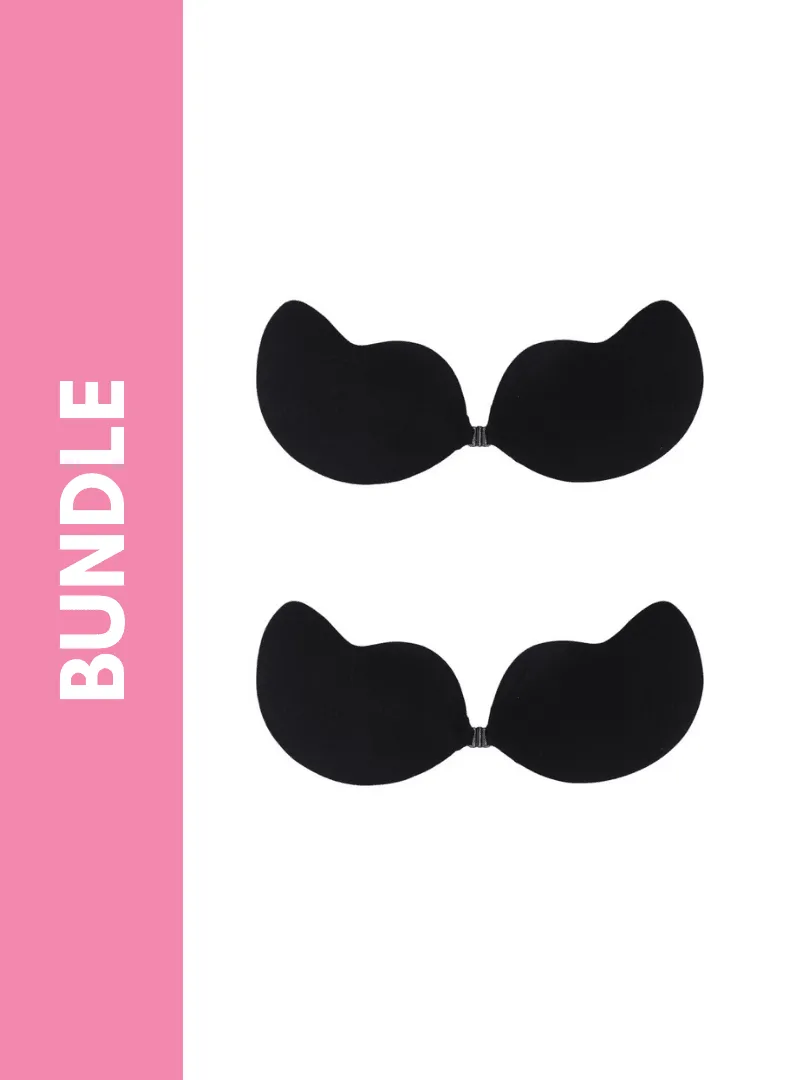 Ultimate Silicone Reusable Adhesive Winged Enhancer Bundle Pack in Black (2 Pack)