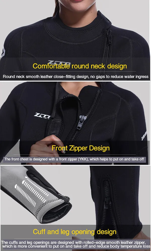Women's Front Zipper Diving Suit for Snorkeling Scuba Diving - SF1076