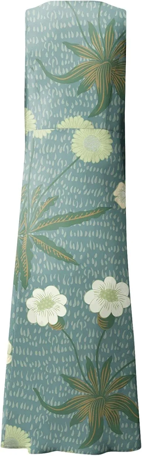 Women's Summer Sleeveless Cotton Tank Dress Casual Loose A-Line Midi Long Beach Dresses Sundress with Pockets